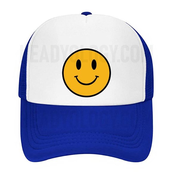 Smiley Face Emoji Baseball Hats Snapback Meshback Trucker Hats - Picture 10 of 13